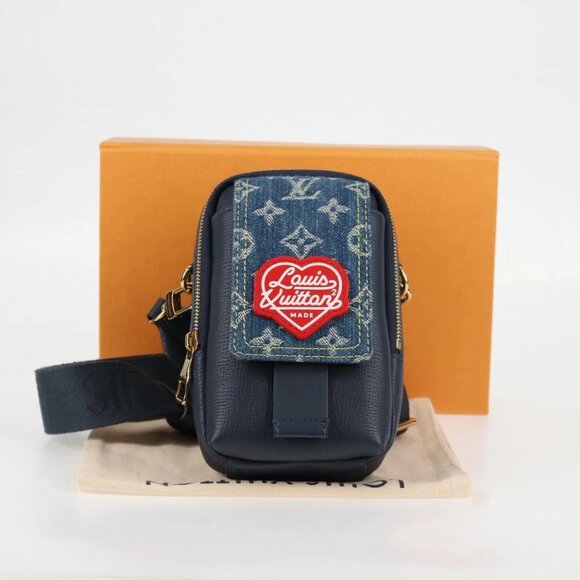 LOUIS VUITTON LV Squared Double Phone Pouch Blue - Picture 1 of 15